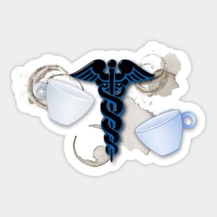 Coffee and Caduceus Sticker